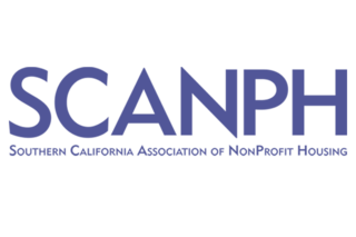 Logo features "SCANPH" prominently, with the full name "Southern California Association of NonProfit Housing" below. Clean, professional design.