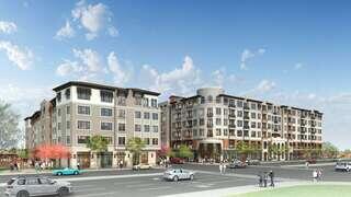 Artist rendering of Blossom Hill exterior, 5 story building.